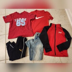 Boys Mixed Lot Of 5 Pants Jeans Size 4t Jacket Nike Puma GUC #950